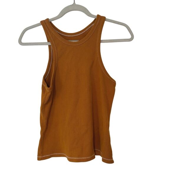 Everlane Ribbed Racer Back Tank Top Orange Size Medium - Picture 1 of 4